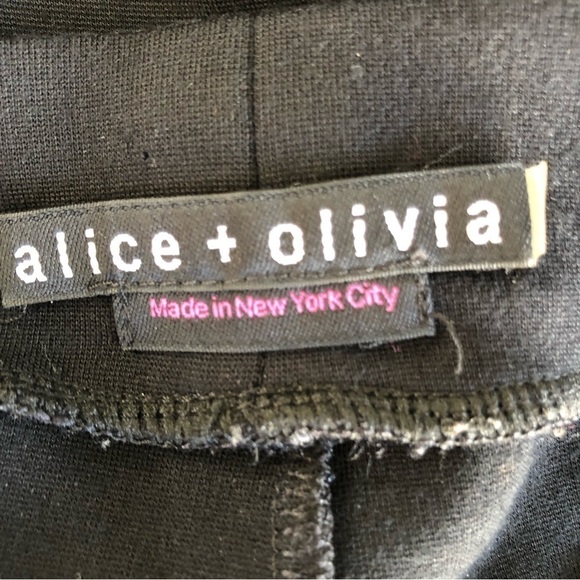 Alice + Olivia Pull On Leggings With Leather Panel Side Detail - Picture 6 of 7